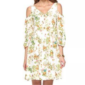 Disney Alice designer collection cold shoulder floral dress M
